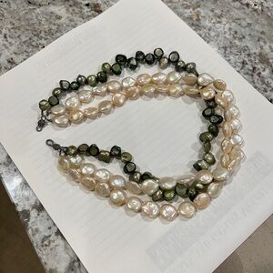Pink & Green Freshwater Pearl collar/choker